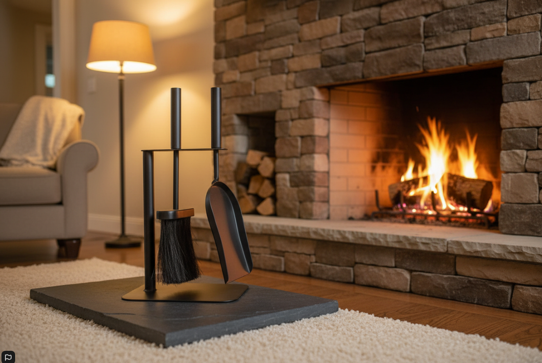 Manor Duo Companion Set | Tidy Brush and Shovel Fireside Set.