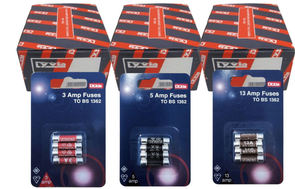 Lyvia Electrics 13 Amp Fuses to BS1362 Standard Pack Of 4