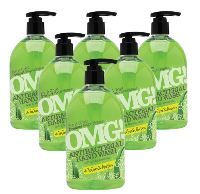 OMG Antibacterial Hand Wash Aloe Vera Pump Top Bottle 500ml - 604399