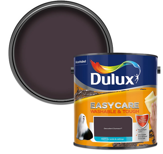 Dulux Easycare Washable & Tough Matt Emulsion Paint - Decadent Damson - 2.5L