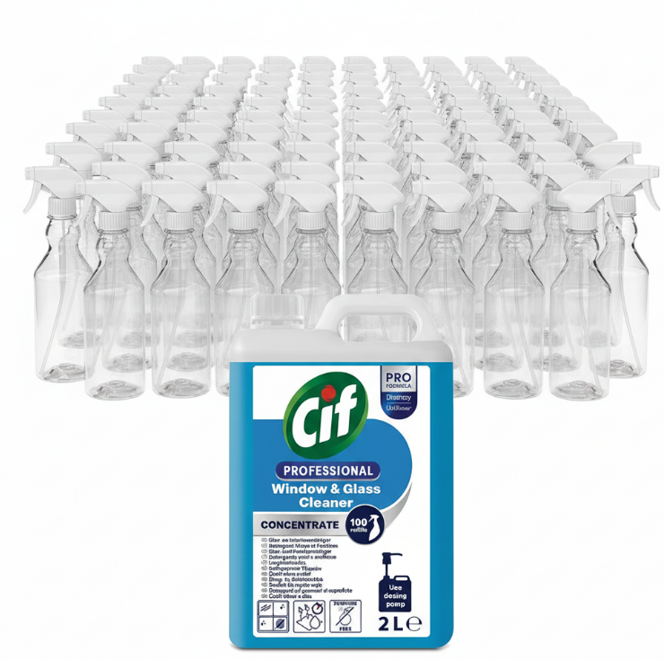 CIF Pro Formula Window & Glass Cleaner CONCENTRATE 2 Litre (100 refills)