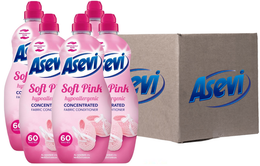 Asevi Fabric Conditioner & Softener Concentrate, 1380ML, 60W, SOFT PINK