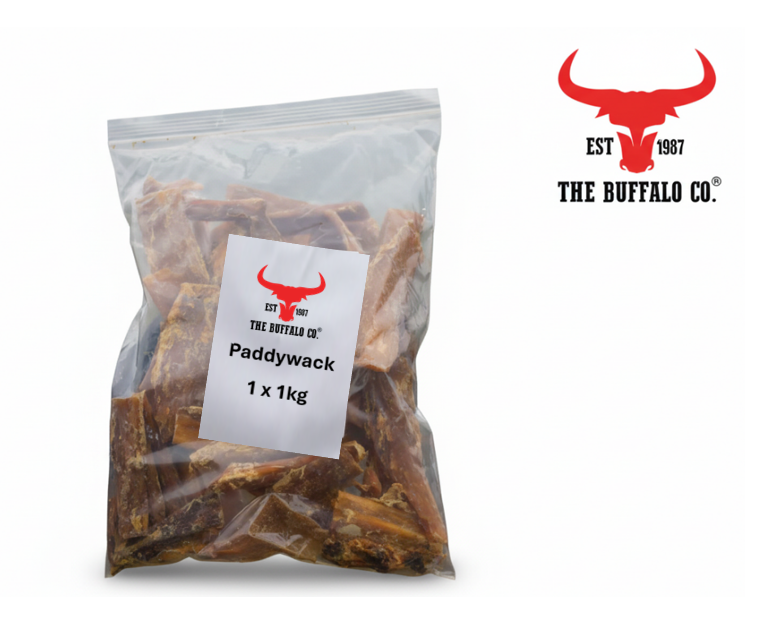 The Buffalo Co Paddywack | 100% Natural Grass-Fed Dog Treats | BULK Bag 1 x 1kg