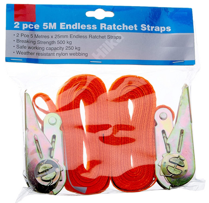 Hilka 84105025 Endless Ratchet Straps {Twin Pack}