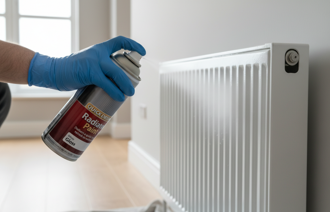 Ronseal Quick Drying Radiator Spray Paint White Gloss 400Ml