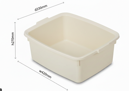 Addis Plastic Butler Large Rectangular Bowl, 12.5 Litre LINEN