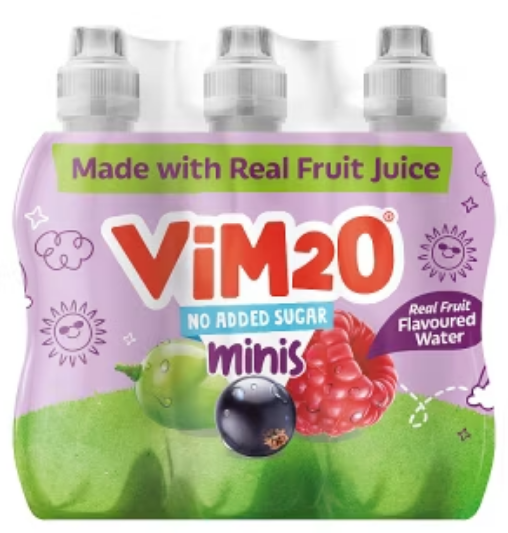 Vimto Kids Vim2o Flavoured Water Drink | No Added Sugar | 4 x 6 Packs | 24 x 250ml
