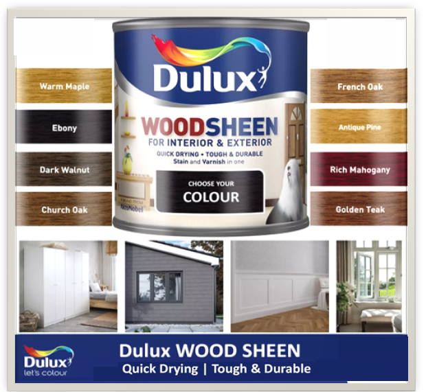 Dulux Woodsheen Stain & Varnish 250ml CHURCH OAK