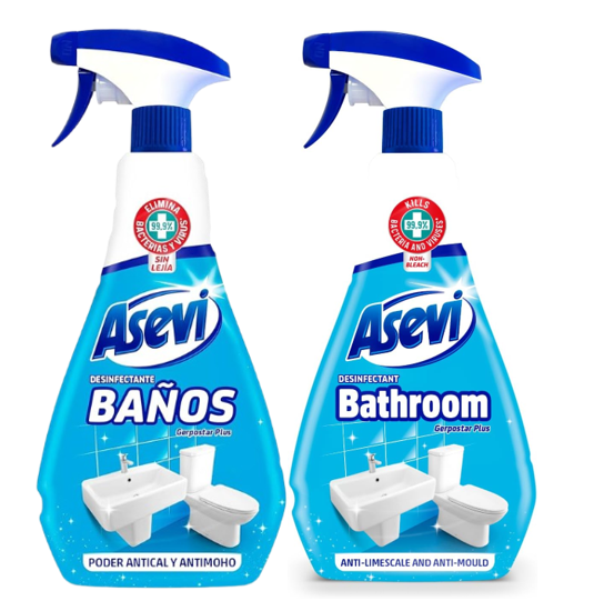 Asevi Bathroom {Banos} Disinfectant Cleaning Spray, Antibacterial Spray 720ml