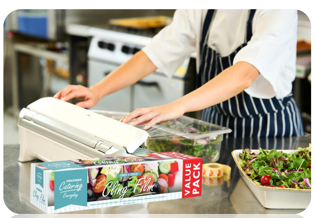 Kingfisher 100M X 30cm Catering Kitchen Clear Cling Film