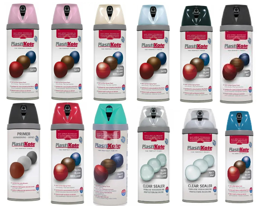 Plastikote Twist & Spray Paint Premium Gloss Chestnut Brown 400ml | Multi Surface Use