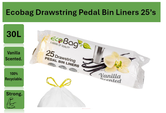 Ecobag Pedal Bin Liners Vanilla 30 Litre Pack 25's