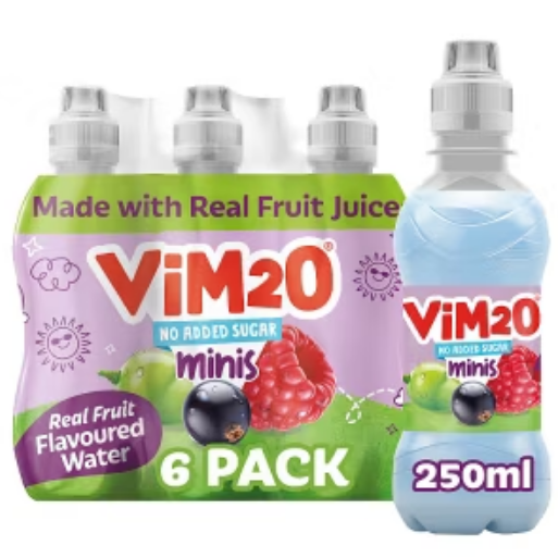 Vimto Kids Vim2o Flavoured Water Drink | No Added Sugar | 4 x 6 Packs | 24 x 250ml
