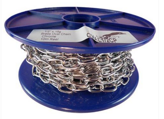 Securit Oval Link Chain Chrome Plated 1.8mm x 10m