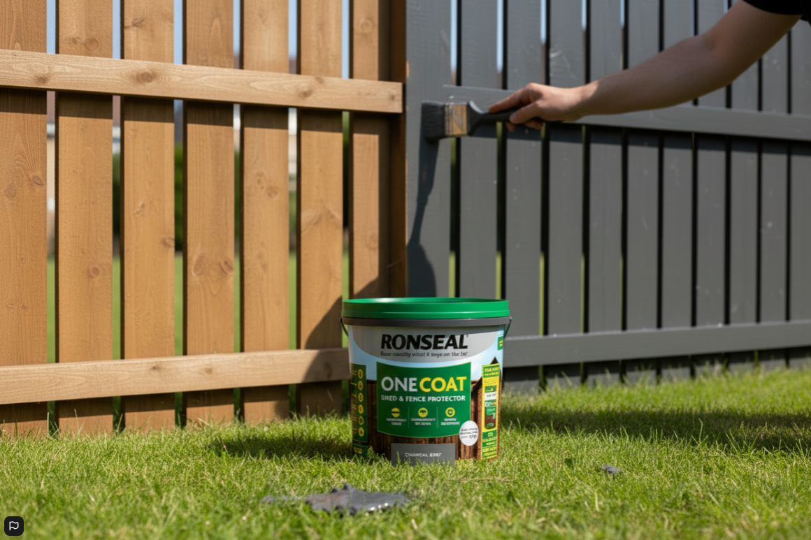Ronseal One Coat Shed and Fence Protector Charcoal Grey 5 litres