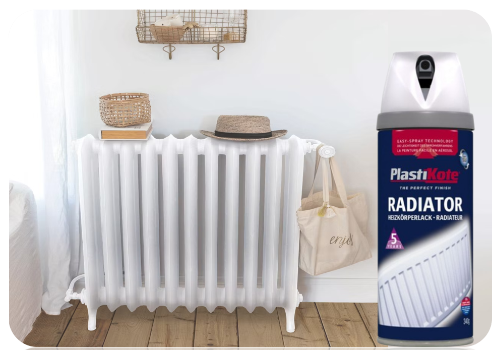 Twist & Spray Radiator Gloss White 400ml | Non Yellowing | Heat Resistant upto 100 Degrees.