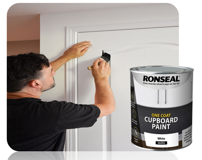 Ronseal One Coat Cupboard & Interior Wood Gloss Paint White