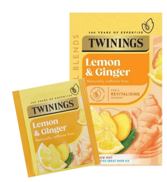 Twinings Lemon and Ginger Fruit Infusion Tea Bags (Pack of 20) F09613