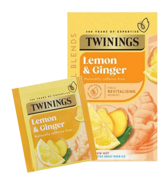 Twinings Lemon and Ginger Fruit Infusion Tea Bags (Pack of 20) F09613