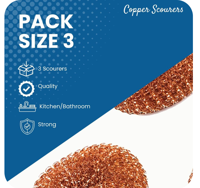 Copper Plated Scourers | 3 Pack | Tough &amp; Abrehessive