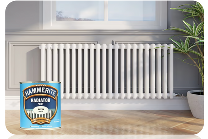 Hammerite Radiator Paint Satin White 500ml tin&nbsp;