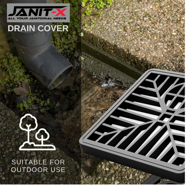 Janit-X Square Drain Covers Outdoor Drainage Channel - PVC Plastic Grid Cover.