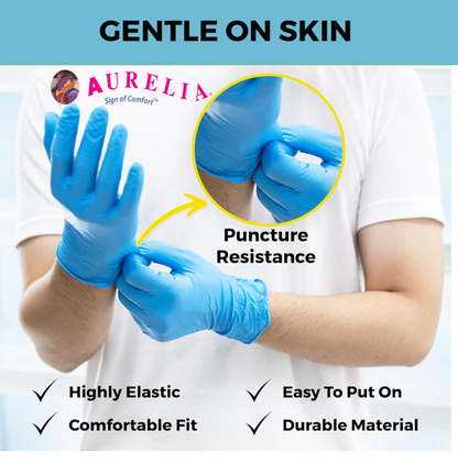 Aurelia ROBUST Micro-Textured Blue Powder Free Nitrile Gloves 100's