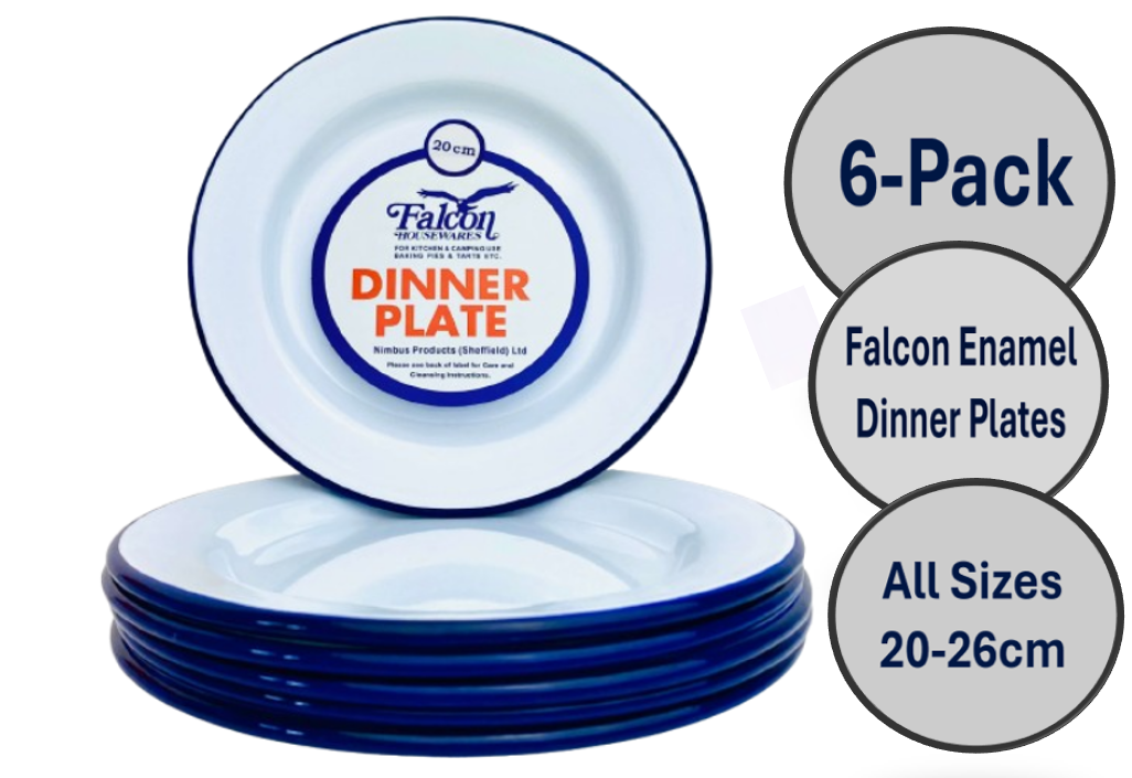 Falcon White Enamel Dinner Plates Oven Friendly All Sizes 22-26cm**