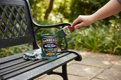 Hammerite Direct To Rust Metal Paint - Hammered Dark Green Finish 750Ml