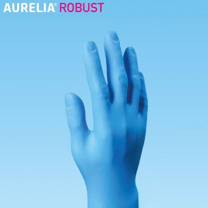 Aurelia ROBUST Micro-Textured Blue Powder Free Nitrile Gloves 100's