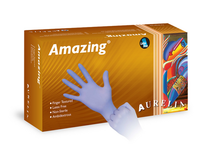 Aurelia AMAZING Nitrile Powder Free Examination Gloves - Box of 300 - ALL SIZES