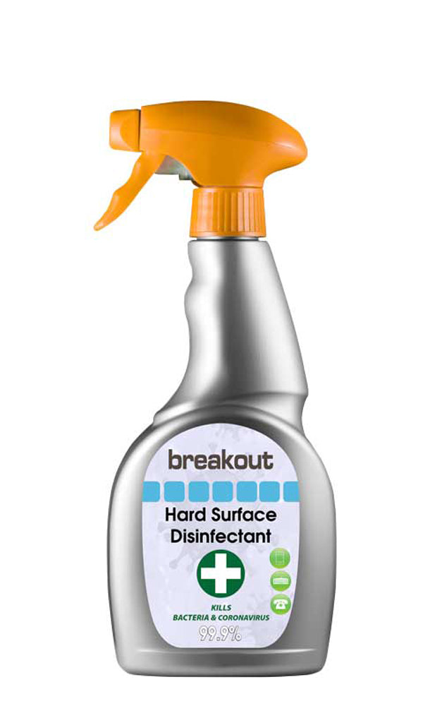 Breakout Hard Surface Sanitiser Spray 500ml  Grey 500ml