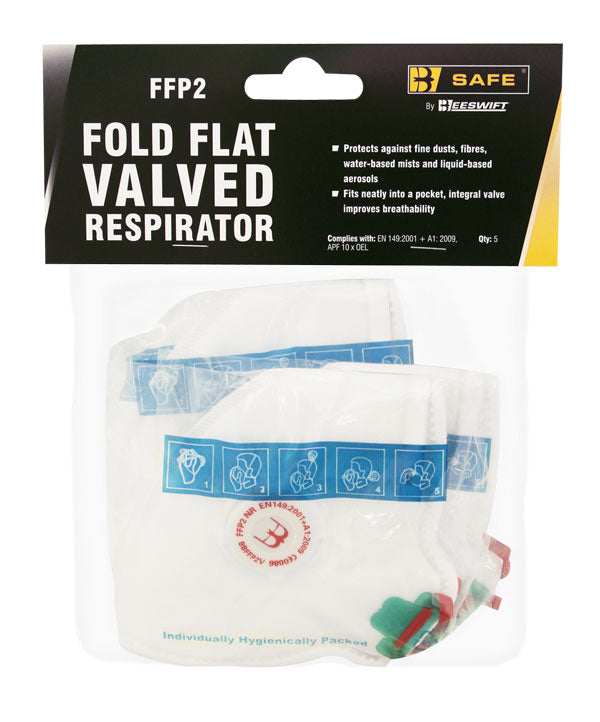 Ffp2V Fold Flat Valved Respirator 5 Pack White