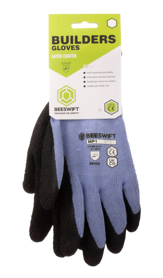 BUILDERS LATEX GLOVE - {ALL COLOURS / SIZES}