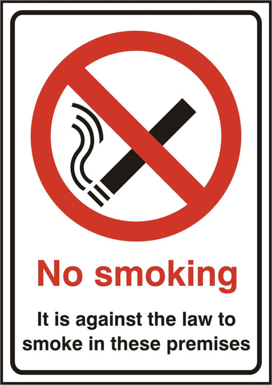 NO SMOKING RIGID PVC SIGN - {ALL COLOURS / SIZES}