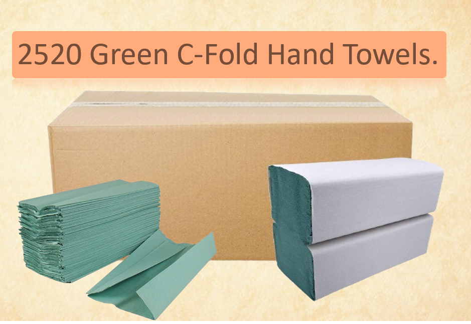 C-Fold 1 Ply Green Hand Towels 210's