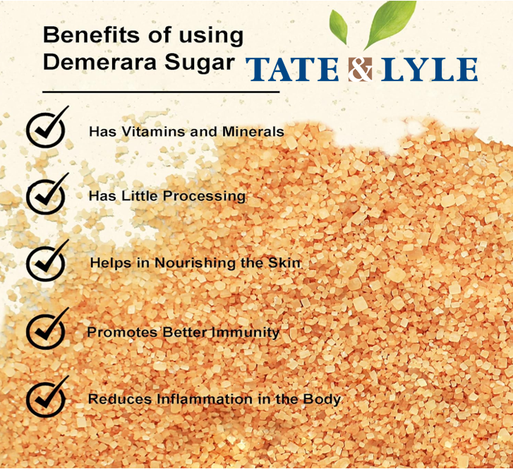 Tate & Lyle 3kg Brown Demerara  Sugar Poly Bag