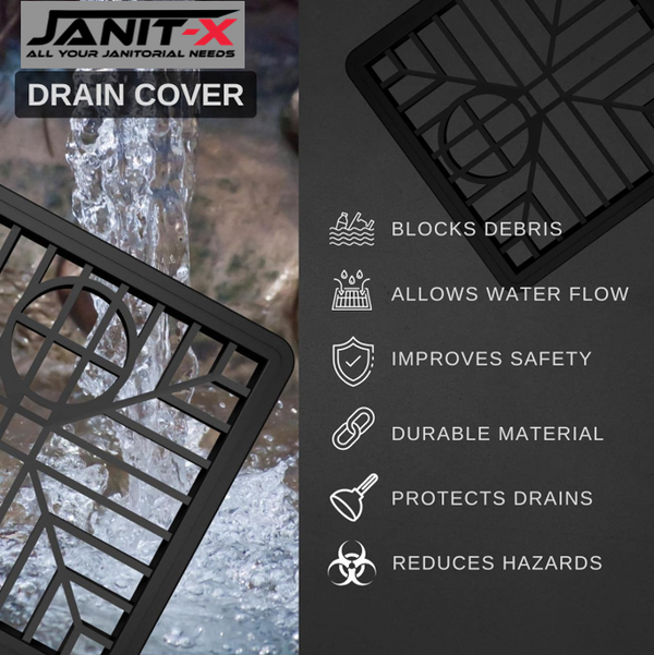 Janit-X Square Drain Covers Outdoor Drainage Channel - PVC Plastic Grid Cover.