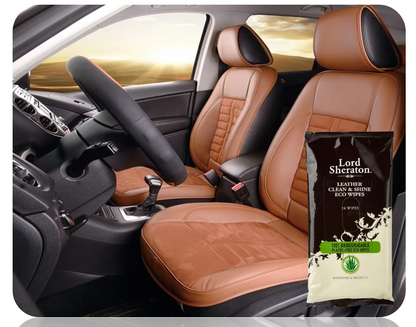 Lord Sheraton Eco Leather Clean And Shine Wipes, Clear, 24 Pack
