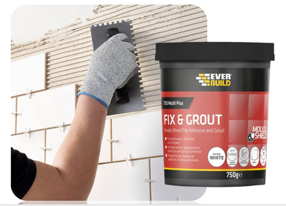 Everbuild 703 Fix &amp; Grout Tile Adhessive 750g