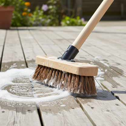 Castledale Wooden Deck Scrubbing Brush Head 9" {23cm} With Bassine Fibres