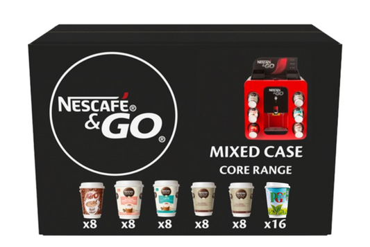 Nescafe & Go Machine Variety Pack 56 Drinks Pack includes 50 white Lids