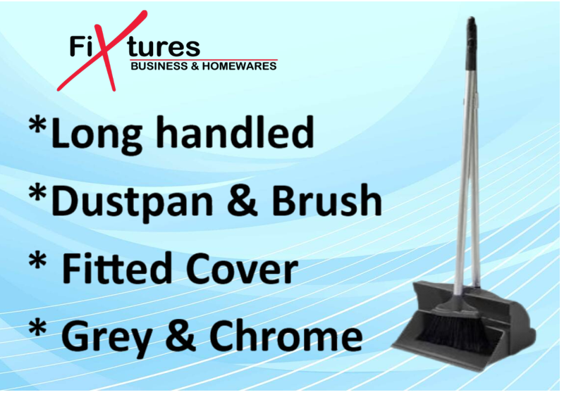 Fixtures Basic Lobby Dustpan Brush with Self Closing Lid