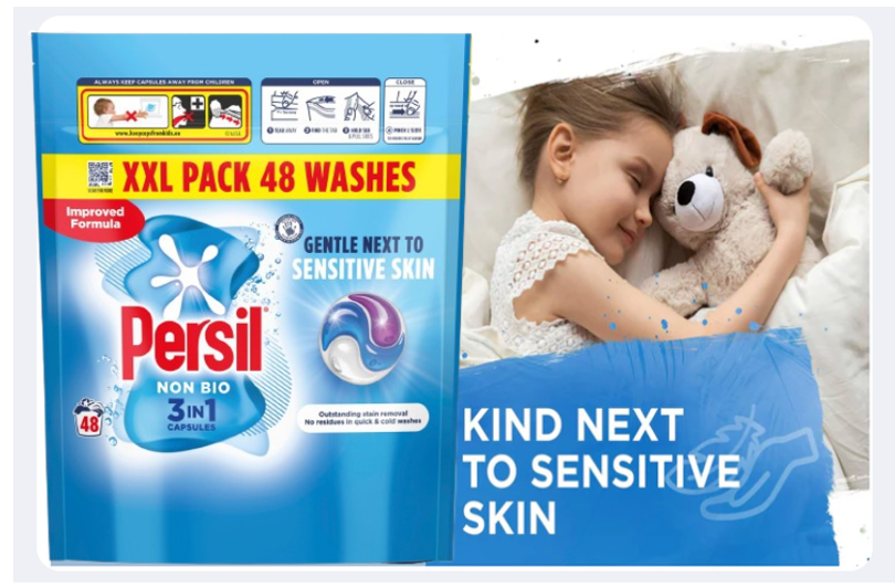 Persil Non Bio Powercaps 48 Washes {New Size & Price}