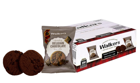 Walkers Shortbread Twin Pack Chunky Belgian Chocolate Biscuits 100's