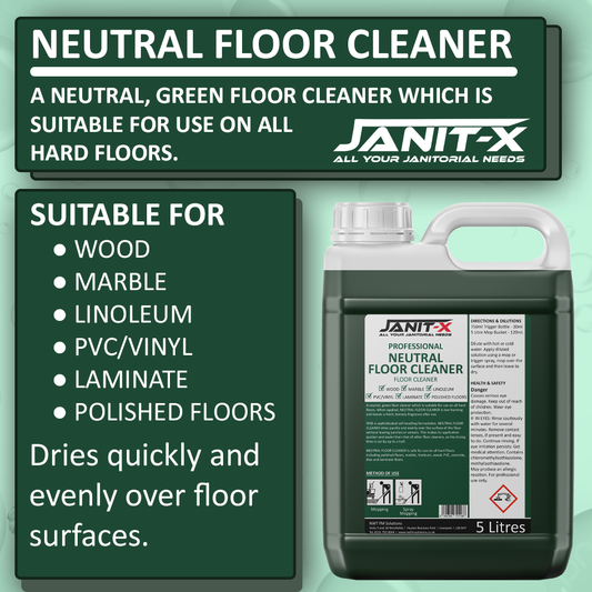 Janit-X Professional Quick Drying  Neutral Floor Cleaner Lemon Fragrance 5 Litre