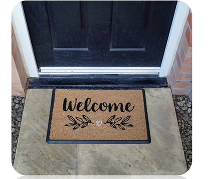 Mighty Mats Rubber Welcome Spring Cut Pile Doormat - 40x60cm
