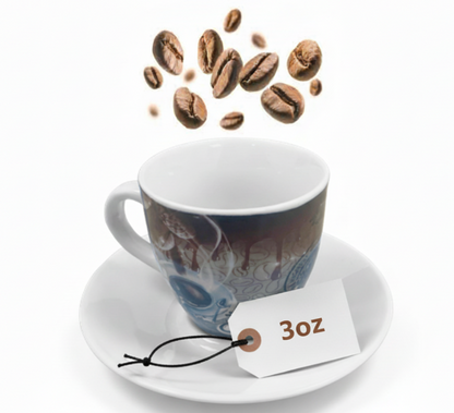 Fixtures Coffee Printed Design Espresso Cup & Saucer Set {12 Piece Set}