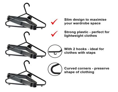 Pack Of Plastic Clothes Hangers