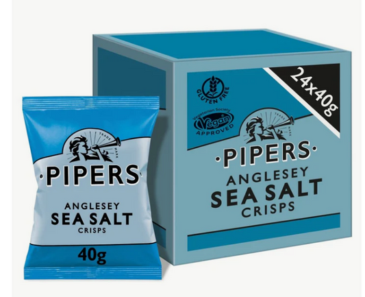 Pipers Gluten-Free Angelsey Sea Salt Crisps Multi-Pack | 24 x 40g